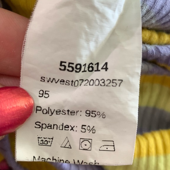 SHEIN Striped Cropped Camisole Purple Yellow Large - Picture 9 of 10